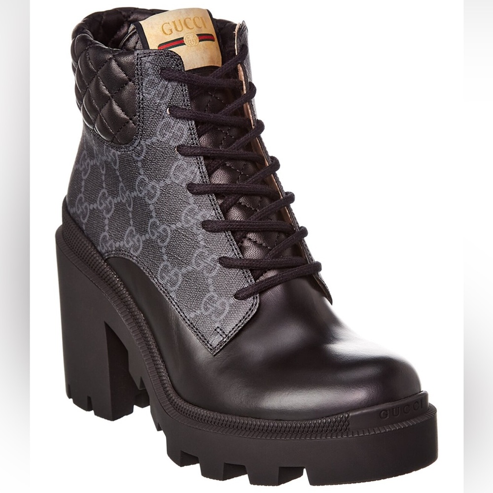 Gucci GG Supreme Canvas & Leather Bootie